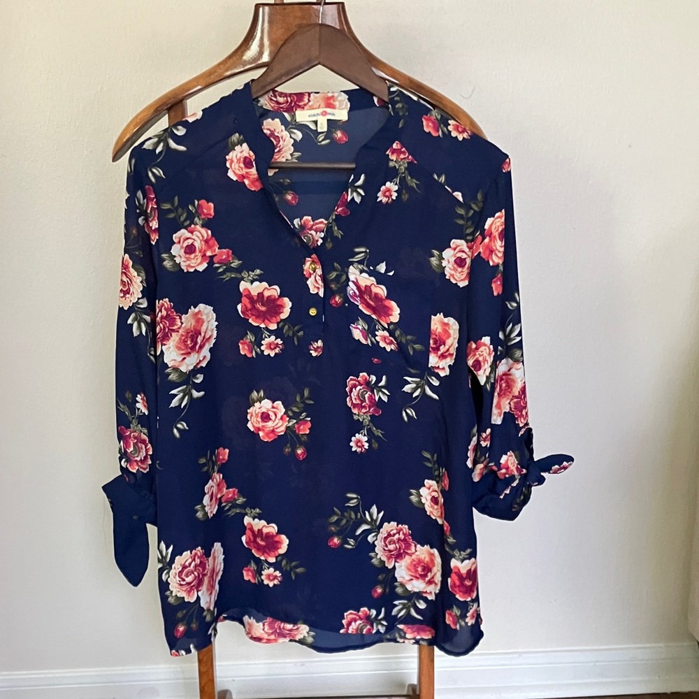 Floral Navy Women's Top